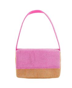 Маленькая сумка через плечо из цветной сетки с кристаллами Nina, розовый