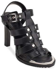 Женские классические сандалии Bria с ремешками и пяткой на пятке DKNY, черный