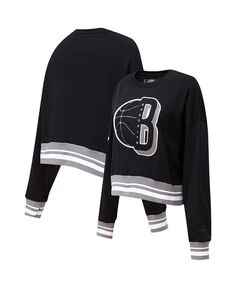 Женский черный пуловер Brooklyn Nets Mash Up свитшот Pro Standard, черный