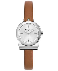 Женские швейцарские часы Gancini с коричневым кожаным ремешком, 23 мм Salvatore Ferragamo