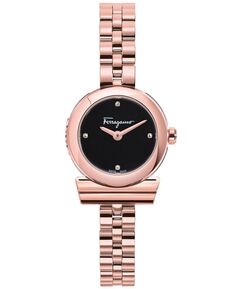 Женские швейцарские часы Gancini с бриллиантовым акцентом из нержавеющей стали с ионным покрытием и розовым золотом, браслет, 23 мм Salvatore Ferragamo