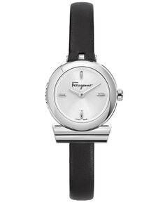 Женские швейцарские часы Gancini с черным кожаным ремешком, 23 мм Salvatore Ferragamo