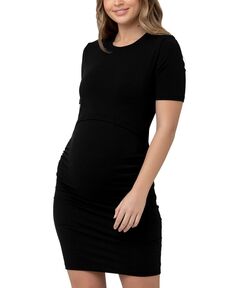 Органическое платье с короткими рукавами для беременных и кормящих мам Ripe Maternity, черный