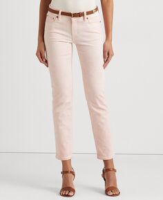 Прямые джинсы до щиколотки Petite со средней посадкой Lauren Ralph Lauren, розовый