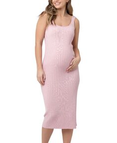 Платье-майка в рубчик Carmen для беременных Ripe Maternity, розовый