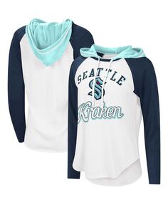 Женская футболка с капюшоном реглан белого цвета Deep Sea Seattle Kraken MVP Starter
