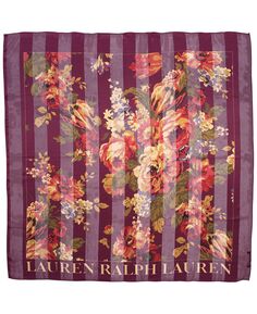 Квадратный шарф в полоску Bridgitte с цветочным принтом Lauren Ralph Lauren