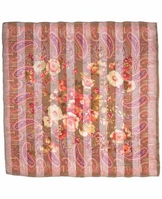 Квадратный шарф в полоску Bridgitte с цветочным принтом Lauren Ralph Lauren