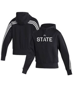 Женский модный пуловер с капюшоном Mike Leach, черный модный пуловер Mississippi State Bulldogs adidas, черный
