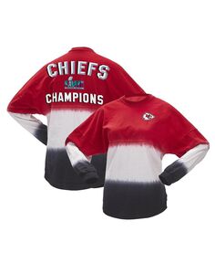 Женская красная футболка с длинным рукавом и омбре с логотипом Kansas City Chiefs Super Bowl LVII Champions Fanatics, красный