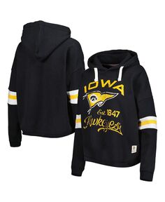 Женский черный пуловер с капюшоном Iowa Hawkeyes Super Pennant Pressbox, черный