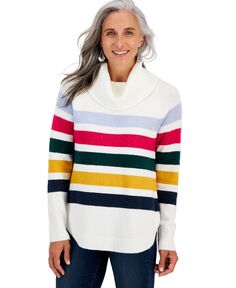 Миниатюрный свитер-туника в полоску с хомутом Style &amp; Co