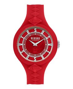 Женские кварцевые часы Fire Island с двумя стрелками, красный силиконовый, 39 мм Versus Versace, красный