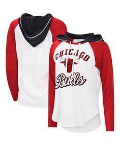 Женская белая футболка с длинным рукавом и худи реглан Chicago Bulls MVP G-III 4Her by Carl Banks, белый