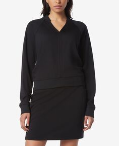 Женский пуловер из плотного джерси с v-образным вырезом реглан Marc New York, черный