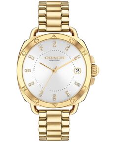 Женские часы Tatum с золотистым браслетом из нержавеющей стали, 34 мм COACH, золотой