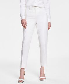Женские льняные брюки узкого кроя Anne Klein, белый