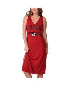 Женское тренировочное платье макси с v-образным вырезом Red Georgia Bulldogs G-III 4Her by Carl Banks, красный