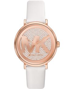 Женские кварцевые часы Addyson с тремя стрелками, белые кожаные, 40 мм Michael Kors, белый