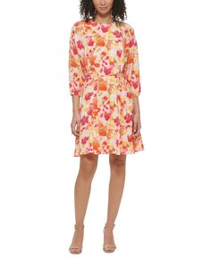 Женское платье с цветочным принтом и рукавами «летучая мышь» Jessica Howard