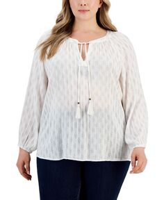 Крестьянская блузка с драпировкой больших размеров Style &amp; Co