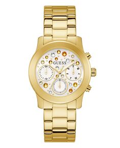 Женские многофункциональные золотистые часы из нержавеющей стали, 38 мм GUESS, золотой