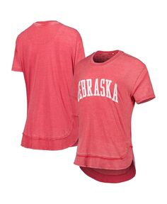 Женская футболка-пончо Scarlet Nebraska Huskers Arch Pressbox