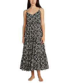 Женское многоярусное прикрытое платье миди с цветочным принтом kate spade new york, черный