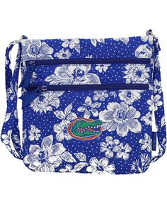 Женская хипстерская сумка через плечо Florida Gators Rain Garden с тройной молнией Vera Bradley, синий