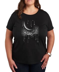 Модная футболка больших размеров с изображением небесного принта Air Waves, черный