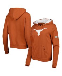 Женский пуловер с капюшоном и большим логотипом Texas Longhorns Texas Orange Team Colosseum