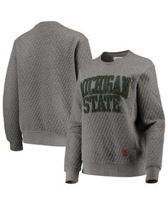 Женский стеганый пуловер Heather Charcoal Michigan State Spartans Moose Pressbox