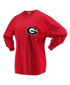 Женская красная футболка оверсайз с длинным рукавом Georgia Bulldogs The Big Shirt Pressbox, красный