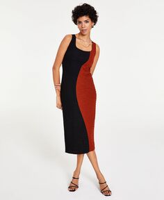 Женское платье миди с квадратным вырезом и цветными блоками Bar III