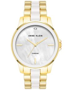 Женские часы с керамическим и металлическим браслетом с бриллиантами, 38 мм Anne Klein