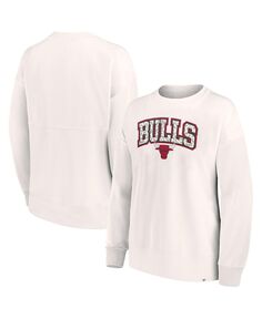 Женский белый пуловер с леопардовым принтом Chicago Bulls с логотипом в тон Fanatics, белый