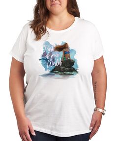 Модная футболка больших размеров с рисунком «Русалочка Ариэль» Air Waves, белый