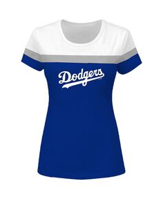 Женская белая футболка Royal Los Angeles Dodgers с цветными блоками больших размеров Profile