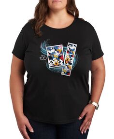 Модная футболка больших размеров с рисунком Микки и друзей Disney Air Waves, черный
