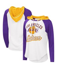 Женская белая худи с длинным рукавом Los Angeles Lakers MVP реглан G-III 4Her by Carl Banks, белый