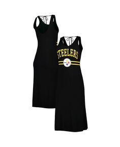 Черное женское тренировочное платье макси с v-образным вырезом Pittsburgh Steelers G-III 4Her by Carl Banks, черный