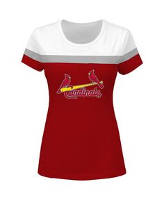 Женская бело-красная футболка с цветными блоками St. Louis Cardinals больших размеров Profile