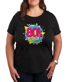 Модная футболка больших размеров с рисунком в стиле ретро 80-х годов Air Waves, черный