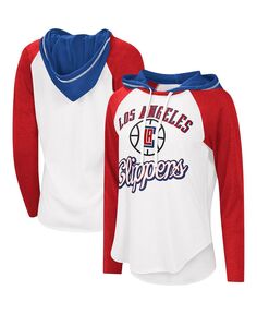 Женская белая толстовка с капюшоном LA Clippers MVP реглан и футболка с длинными рукавами G-III 4Her by Carl Banks, белый