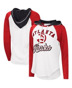 Женская белая футболка с длинным рукавом и худи реглан Atlanta Hawks MVP G-III 4Her by Carl Banks, белый