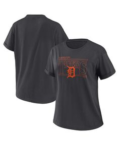 Женская темно-серая футболка-бойфренд оверсайз Detroit Tigers WEAR by Erin Andrews