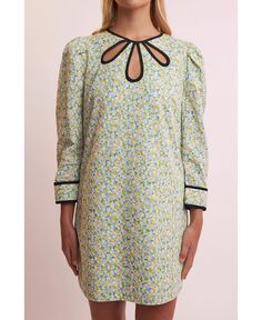 Женское платье с контрастным цветочным принтом English Factory
