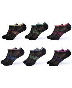 Набор из 6 женских черных спортивных носков-неявок Gallery Seven