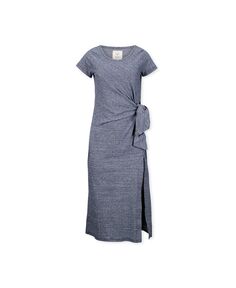 Женское трикотажное платье макси с короткими рукавами и завязками из органического хлопка Hope &amp; Henry