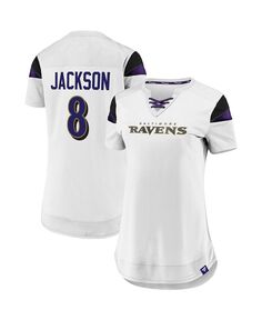Женский модный топ с именем и номером Lamar Jackson White Baltimore Ravens Athena Fanatics, белый